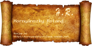 Hornyánszky Roland névjegykártya