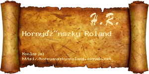 Hornyánszky Roland névjegykártya