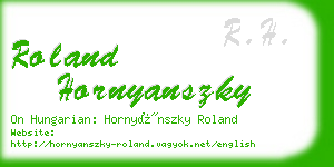 roland hornyanszky business card